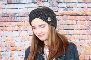 The Over and Under Headband in Charcoal.
